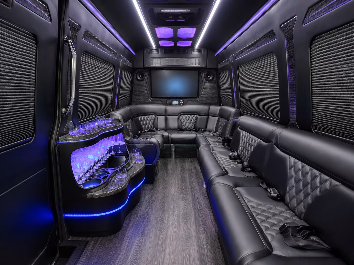 lawrence 50 passenger party bus interior